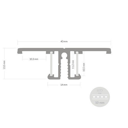 Alu Profil für LED BACK Milchglas Streifen Lichtleiste Aluminium 2m