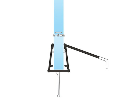 Duchdichtung Duschkabine Duschwand Dichtung UK21 6-8mm Glassstärke