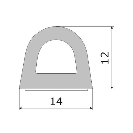 Gummidichtung Fensterdichtung Selbstklebende Dichtung Türdichtung Profil D 14x12mm SCHWARZ