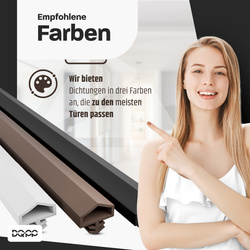 KD-11 Dichtung 12×5 mm TPS, Weiß – Ideal für Innen- und Außentüren aus Holz, Türrahmen und Zargen