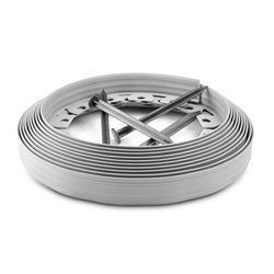 Rasenkantenstecher Rasenkante Rasentrimmer Rasenmäher Rasenborde 10m Höhe 40mm HELLGRAU + 20 Befestigunsanker GRATIS!