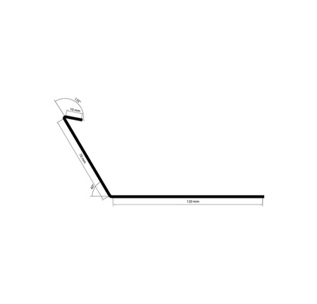 Traufblech mit Polyesterlack STANDARD 2m GRAPHIT