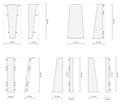 75mm Innenecke GRAU 1 Stk.