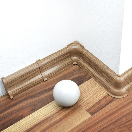 2m Fussleiste 52mm EICHE Fußleiste Leiste Sockelleiste Laminatleiste Bodenleiste PVC + Montagematerial GRATIS