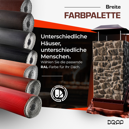 Kaminanschlussband Wandanschlussband Dachanschlussband 3D Struktur ALU Dachrolle KASTANIENROT