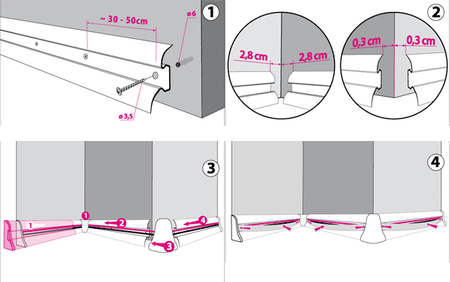 2,5m Fussleiste 55mm DĄB BELFAST + Montagematerial GRATIS!