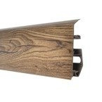 2m Fussleiste 70mm EICHE LEONARDO Fußleiste Leiste Sockelleiste Laminatleiste Bodenleiste PVC + Montagematerial GRATIS