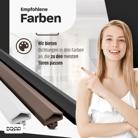 KD-11 Dichtung 12×5 mm TPS, Weiß – Ideal für Innen- und Außentüren aus Holz, Türrahmen und Zargen