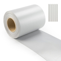 Sichtschutz PVC Streifen Stabilisierung Reißfest Sichtschutzfolie Zaunbandclip HELLGRAU Höhe 19cm Rolle 35m