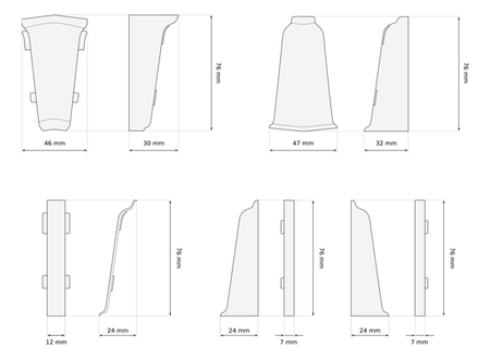 2,5m Fussleiste PVC 70mm Wenge + Montagematerial Gratis