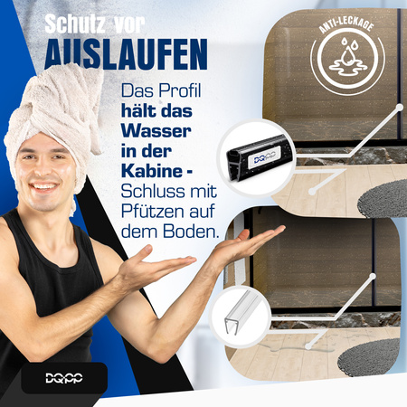 Magnetdichtung Dichtung Schwarz Duschtürdichtung 6mm 8mm