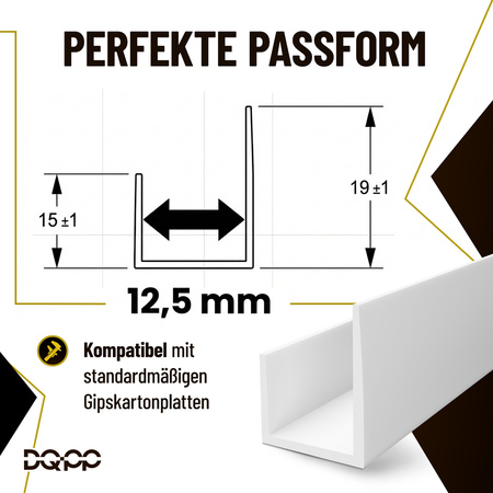 Kabelkanal (PVC-Leiste) 15×10 mm, weiß, selbstklebend