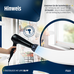 Fensterleiste mit Gummilippe 60mm Selbstklebend Abdeckleiste Kunststoffleiste Flachleiste