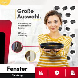 Fensterdichtung S-1628 Schwarz Decco PVC Kunststofffenster Dichtung