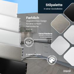 1,5m Sockelblende Küche Einbauküche Küchensockel Modern Sockel 150mm PCV SCHWARZ GLÄNZEND