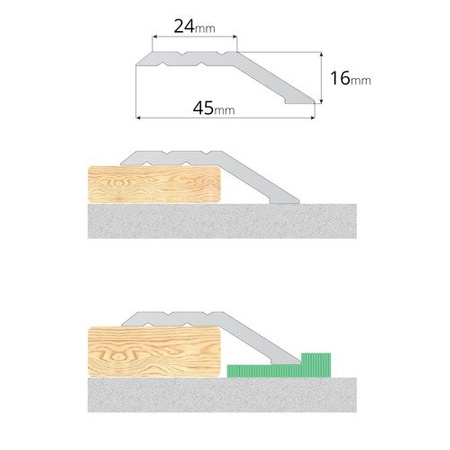 100cm Ausgleichsprofil 16mm GOLD