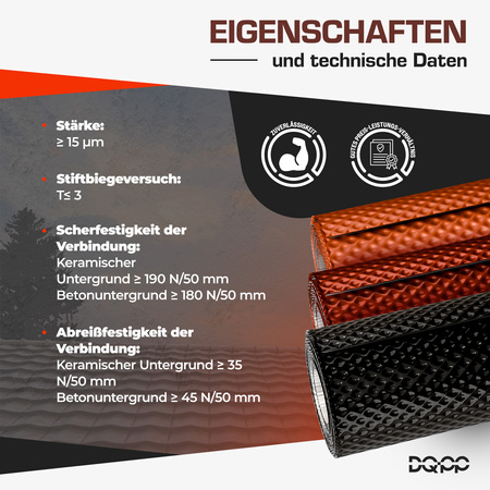 Kaminanschlussband Wandanschlussband Dachanschlussband 3D Struktur ALU Dachrolle KASTANIENROT