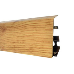 2,5m Fussleiste PVC 70mm Eiche Rustikal + Montagematerial Gratis