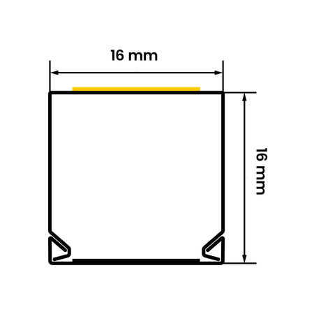 Kabelkanal (PVC-Leiste) 16×16 mm, weiß, selbstklebend