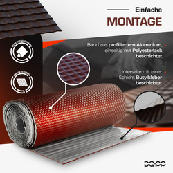 Kaminanschlussband Wandanschlussband Dachanschlussband 3D Struktur ALU Dachrolle KASTANIENROT