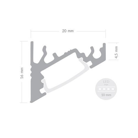 Alu Profil für LED CORNER30 Satiniert Streifen Lichtleiste Aluminium 2m