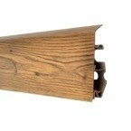 2,5m Fussleiste PVC 70mm Nuss Blues + Montagematerial Gratis