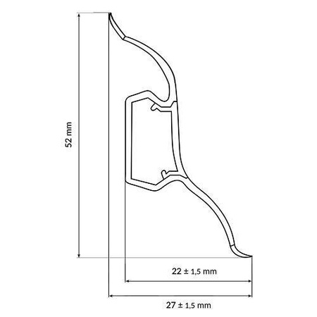 5cm Muster Fussleiste 52mm BUCHE