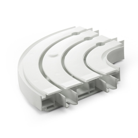 Endrundbogen 3-Läufig RECHTS und LINKS weiß für Gardinenschiene  Vorhangsschiene