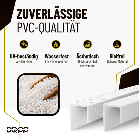 Kabelkanal (PVC-Leiste) 16×16 mm, weiß, selbstklebend