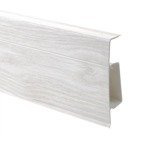 2m Fussleiste 75mm EICHE ASPEN Fußleiste Leiste Sockelleiste Laminatleiste Bodenleiste PVC + Montagematerial GRATIS