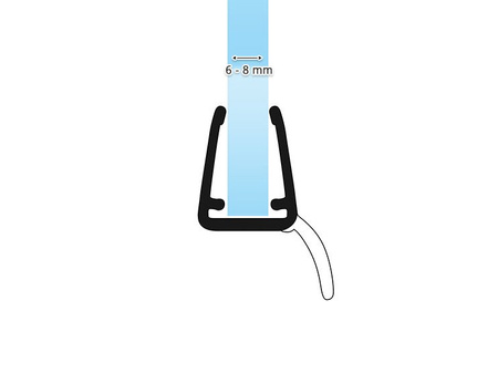 Duchdichtung Duschkabine Duschwand Dichtung UK26 6-8mm Glassstärke