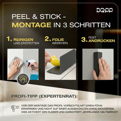 Selbstklebender PVC-Winkel für Außenecken 40×40mm SCHWARZ 2m