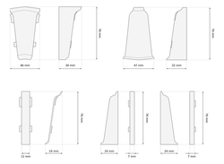 2,5m Fussleiste PVC 70mm Red River Hicor + Montagematerial Gratis