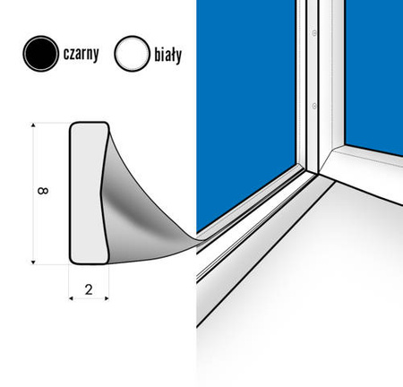 Gummidichtung Selbstklebende Profil I-31 8x2mm Weiß