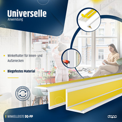 Knickwinkel 25x25mm Fensterleiste Winkel Winkelleiste Selbstklebend Abdeckleiste Kunststoffleiste