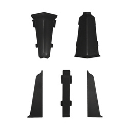 2,5m Fussleisten PVC LP70 Schwarz + Montagematerial Gratis