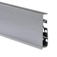 2,5m Fussleiste PVC 75mm Grau + Montagematerial Gratis