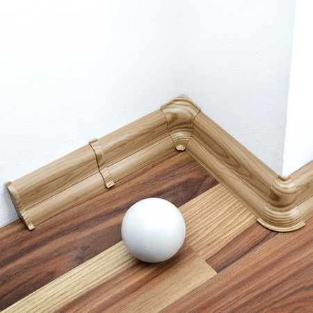 2m Fussleiste 52mm ULME KANADISCH Fußleiste Leiste Sockelleiste Laminatleiste Bodenleiste PVC + Montagematerial GRATIS