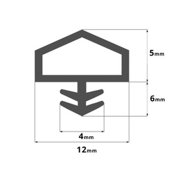 KD-11 Dichtung 12×5 mm TPS, Weiß – Ideal für Innen- und Außentüren aus Holz, Türrahmen und Zargen
