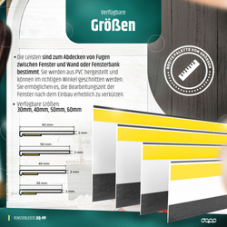 Fensterleiste 30mm x 1,5mm  ANTHRAZIT selbstklebend Flachleiste Abdeckleiste Kunststoffleiste