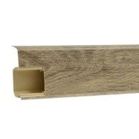 2m Fussleiste 55mm EICHE SPINEL Fußleiste Leiste Sockelleiste Laminatleiste Bodenleiste PVC + Montagematerial GRATIS