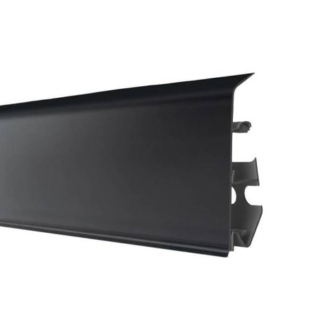 2,5m Fussleisten PVC LP70 Schwarz + Montagematerial Gratis