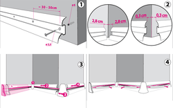 2,5m Fussleiste 52mm AHORN Fußleiste Leiste Sockelleiste Laminatleiste Bodenleiste + Montagematerial GRATIS