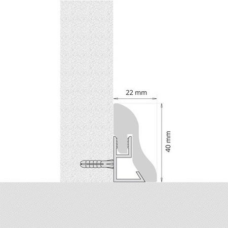 2,5m Sockelleiste Bodenleiste Leiste MDF 40x22mm WEISS