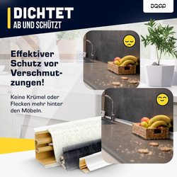 1,5m 2m+1m Abschlussleiste Winkelleiste Wandabschlussleiste PVC 37mm ANTHRAZIT mit Montage Schrauben GRATIS