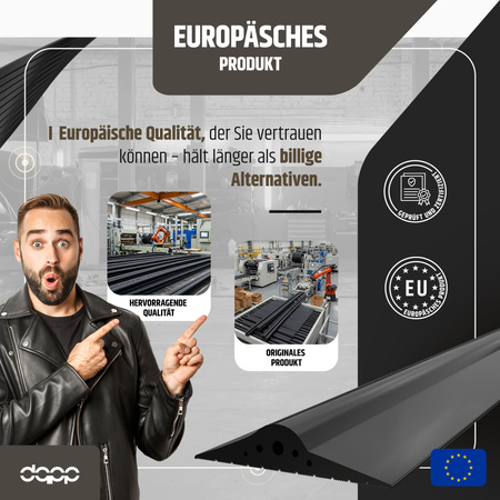 Garagentordichtung 30x160mm Garagentor Dichtung Gummischwelle Bodendichtung EPDM